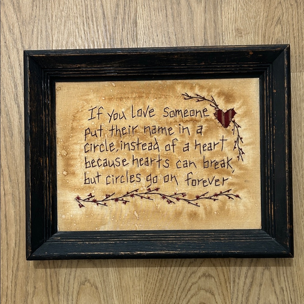 Framed Inspirational Quote‎ Primative Folk Art
